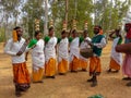 Santhali Traditional Tribal Dance at Poushmela in Shantiniketan,Bolpur , WestÃÂ Bengal Royalty Free Stock Photo